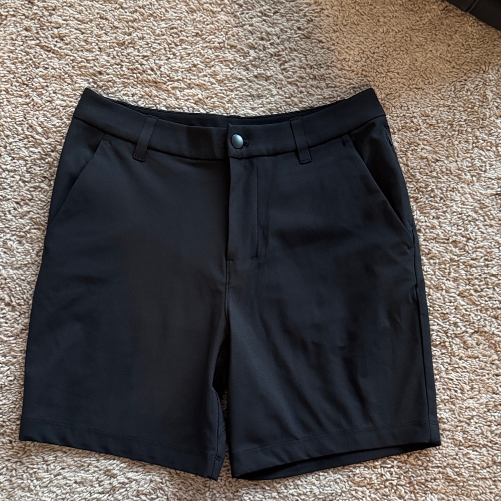 lululemon athletica Men's Black Flat Front Shorts